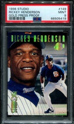 1996 Studio Baseball Gold Rickey Henderson #149