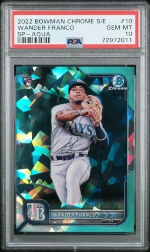 2022 Bowman Chrome Sapphire Baseball Aqua Wander Franco #10 PSA 10