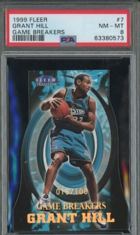1999 Fleer Tradition Basketball Grant Hill #7 GB PSA 8