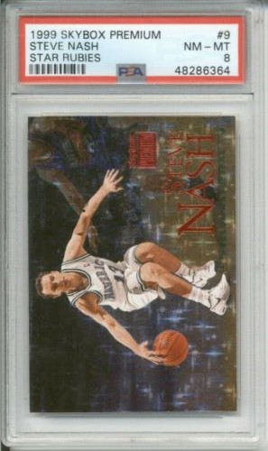 1999 Skybox Premium Basketball Star Rubies Steve Nash #9 PSA 8