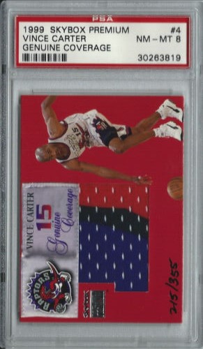 1999 Skybox Premium Basketball Vince Carter #4GC PSA 8