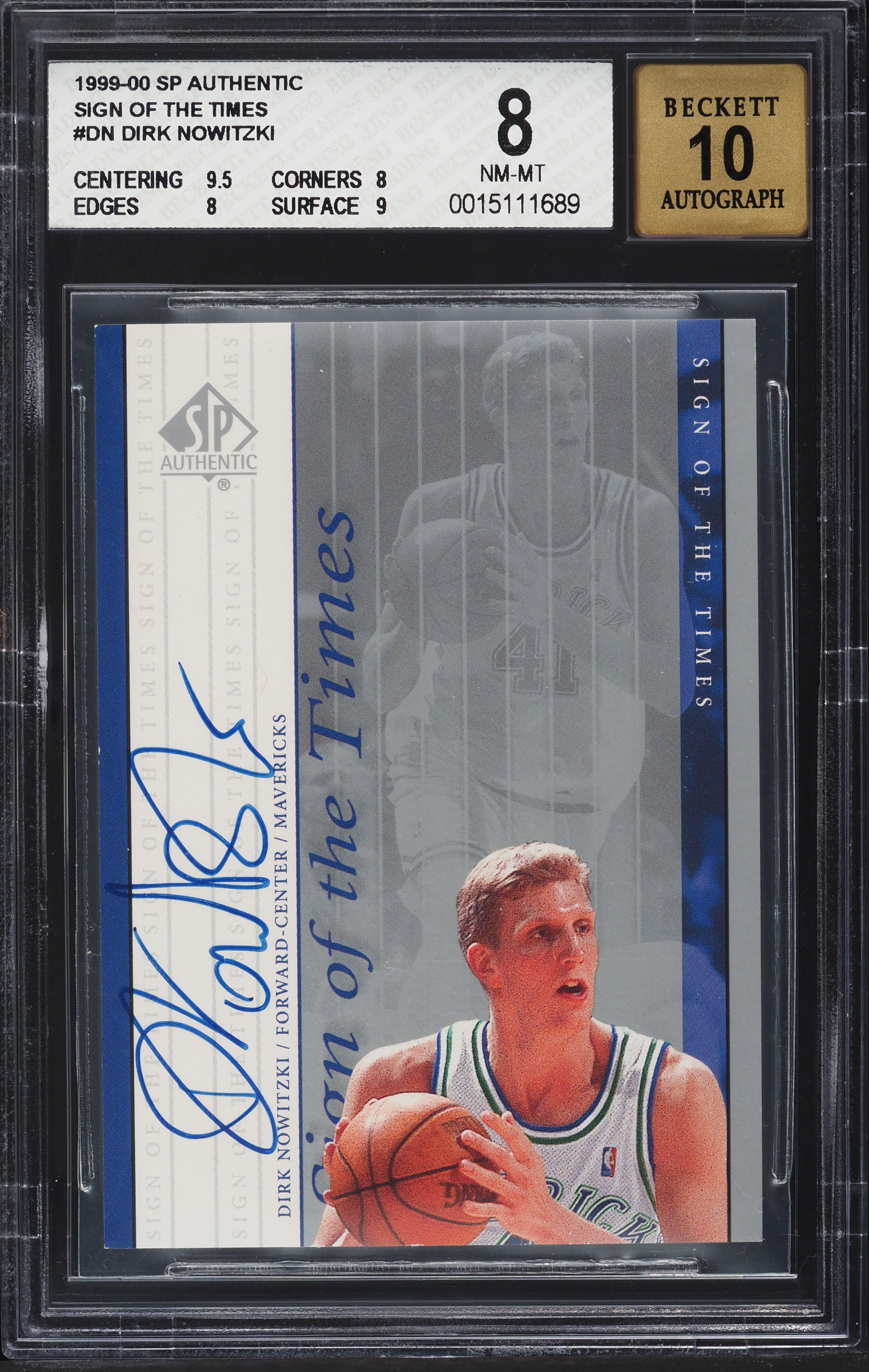 1999 SP Authentic Basketball Dirk Nowitzki #DN PSA 8.5