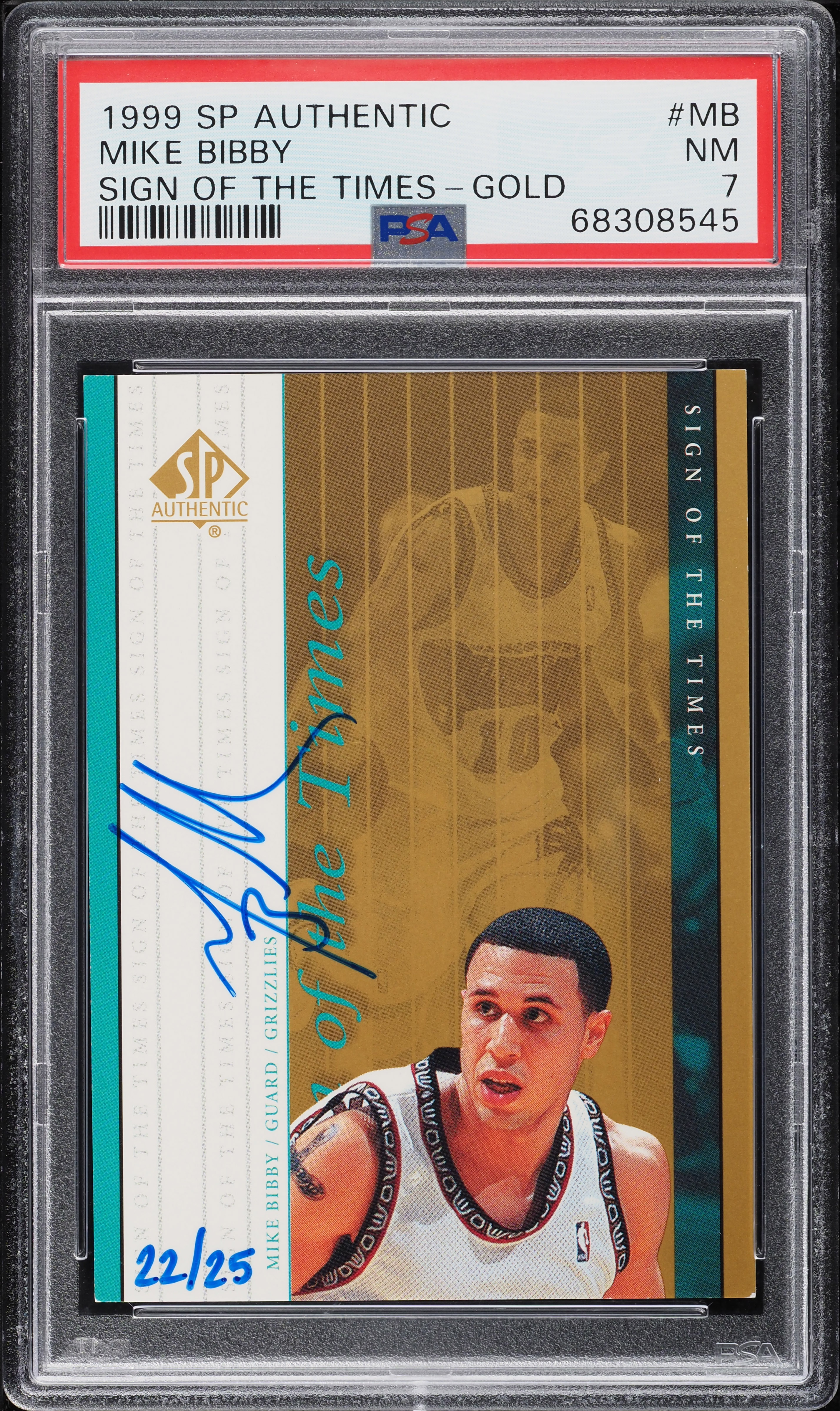 1999 SP Authentic Basketball Gold Mike Bibby #MB PSA 6.5