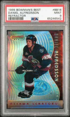 1995 Bowman's Best Hockey Refractor Daniel Alfredsson #BB16 PSA 9