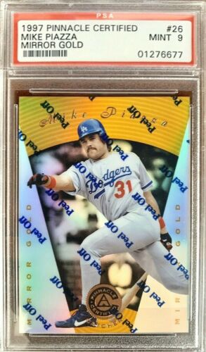 1997 Pinnacle Certified Baseball Mirror Gold Mike Piazza #26 BGS 8