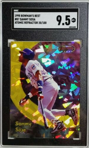 1998 Bowman's Best Baseball Atomic Refractor Sammy Sosa #87 SGC 9.5