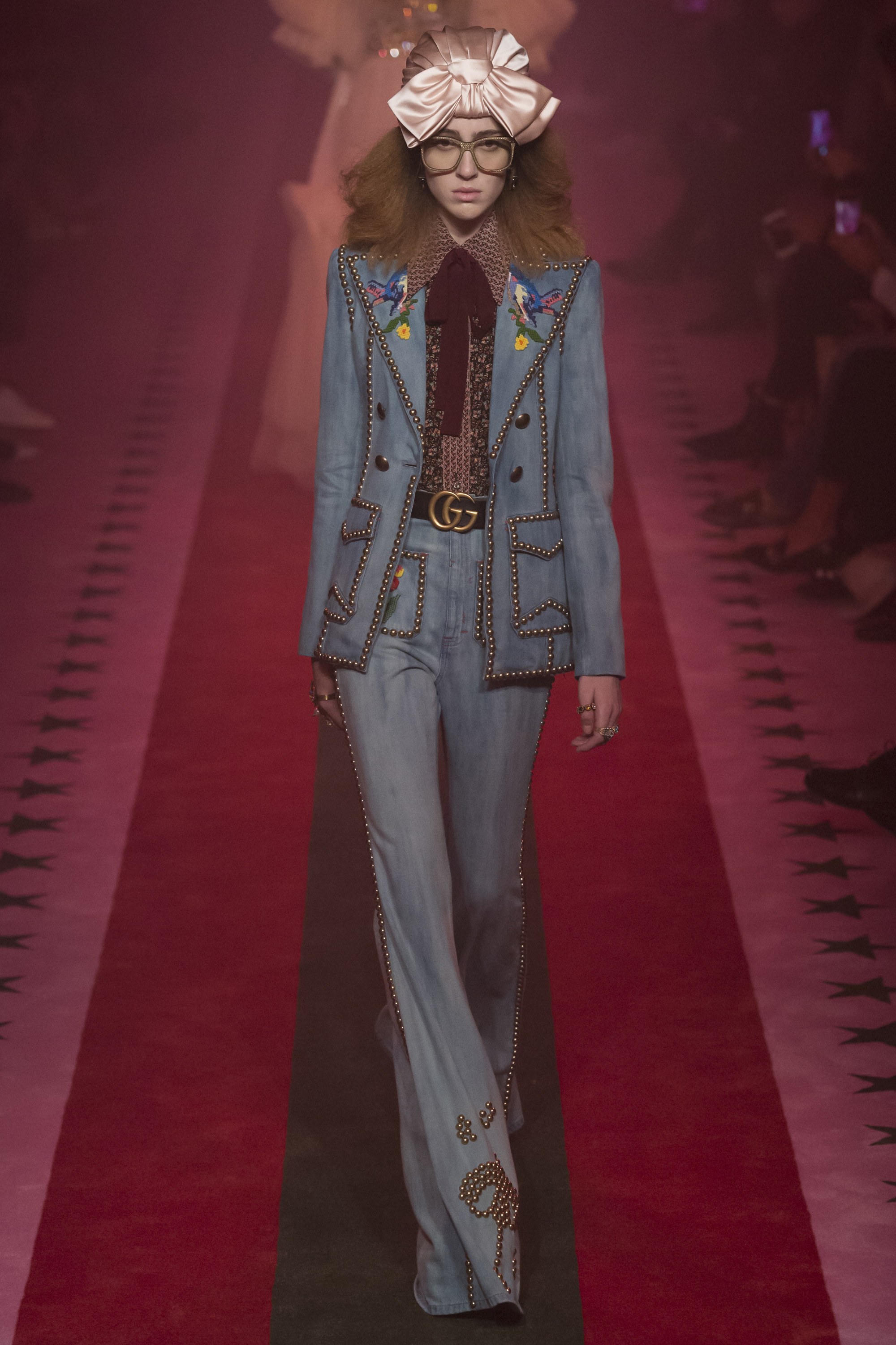 Gucci, studded denim, canadian tuxedo, double denim