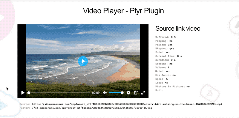 Plyr - Video Player Plugin for Bubble | Plugin for Bubble by Zeroqode