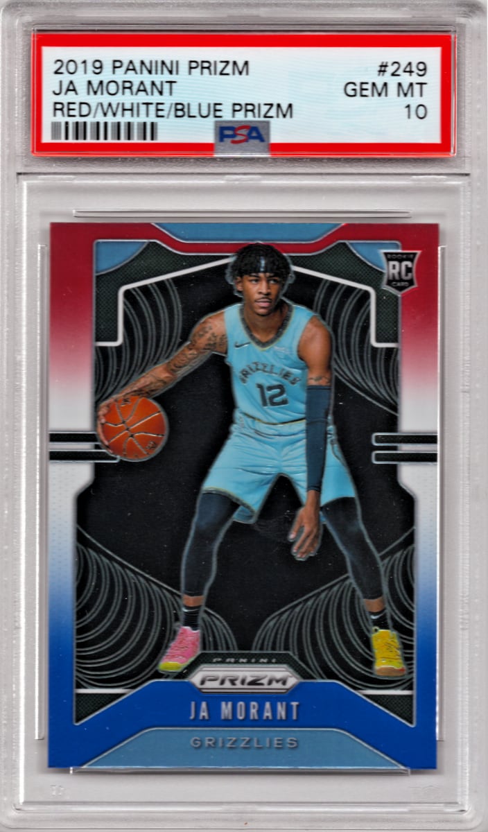 2019 Panini Prizm Basketball Red White and Blue Ja Morant #249