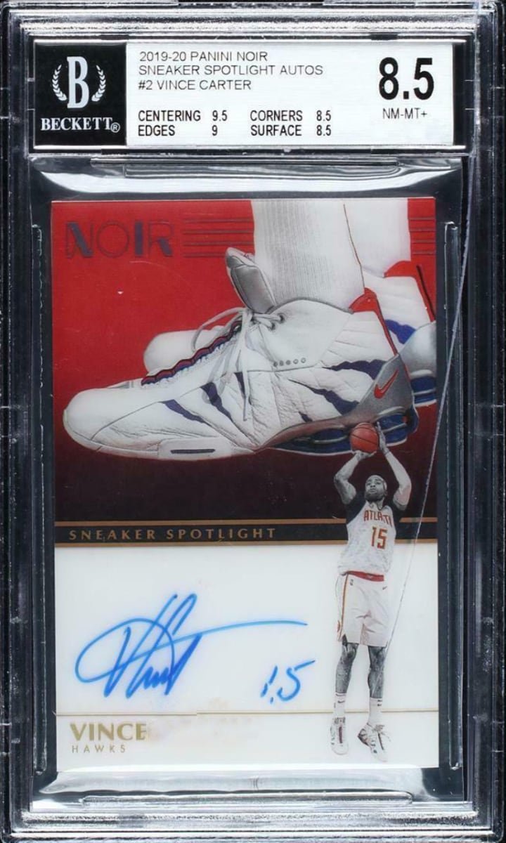 2019 Panini Noir Basketball Autographs Vince Carter #2 PSA 9