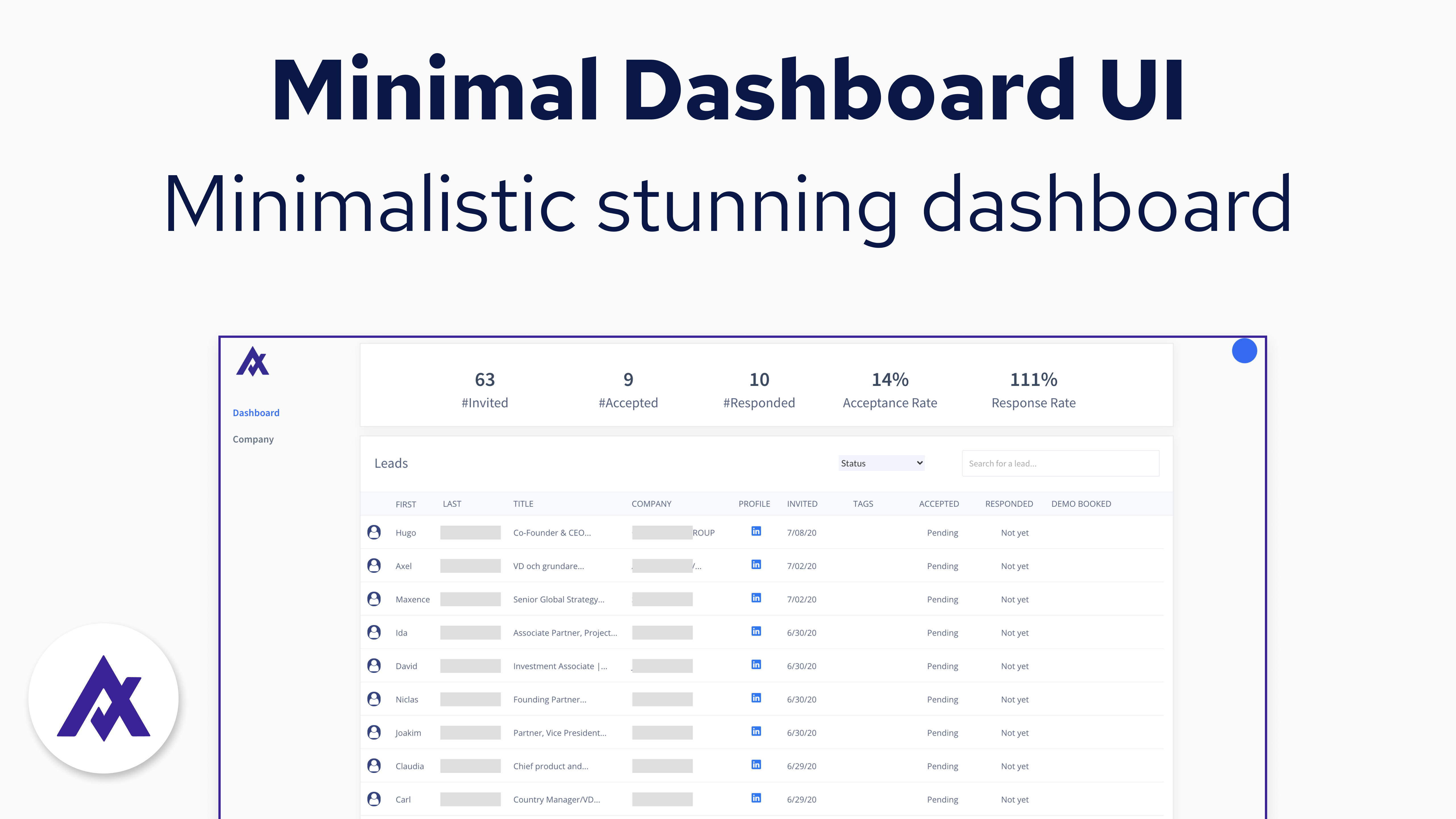 Bubble.io Dashboard Template