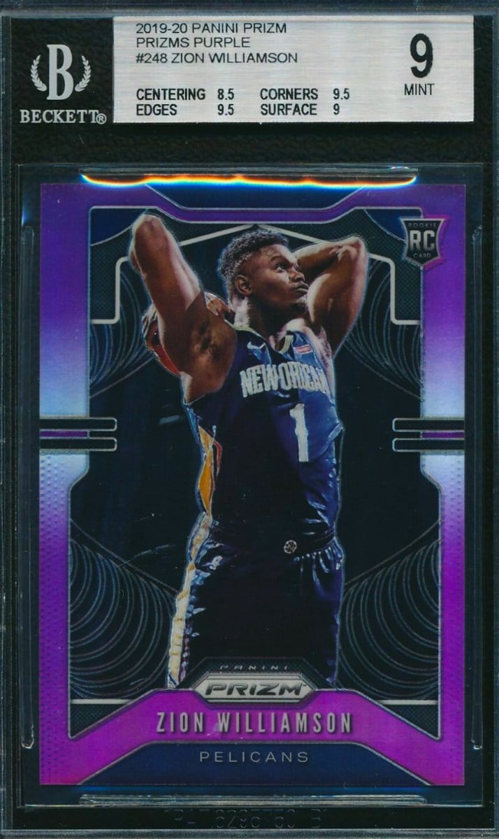 2019 Panini Prizm Basketball Prizm Purple Zion Williamson #248 BGS 8.5
