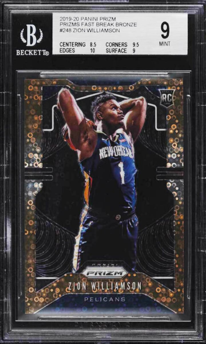 2019 Panini Prizm Basketball Fast Break Bronze Zion Williamson #248 BGS 8.5