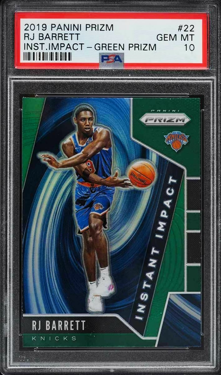2019 Panini Prizm Basketball Prizm Green RJ Barrett #22 PSA 10