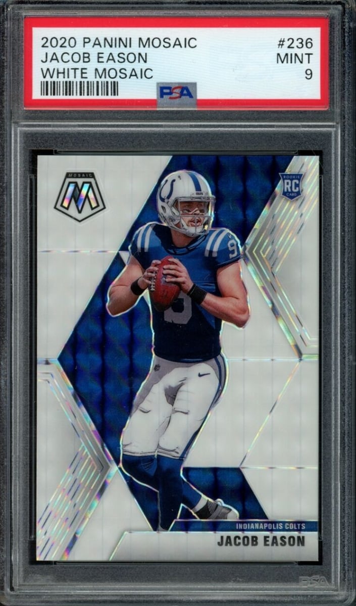 2020 Panini Mosaic Football Mosaic White Jacob Eason #236 PSA 10