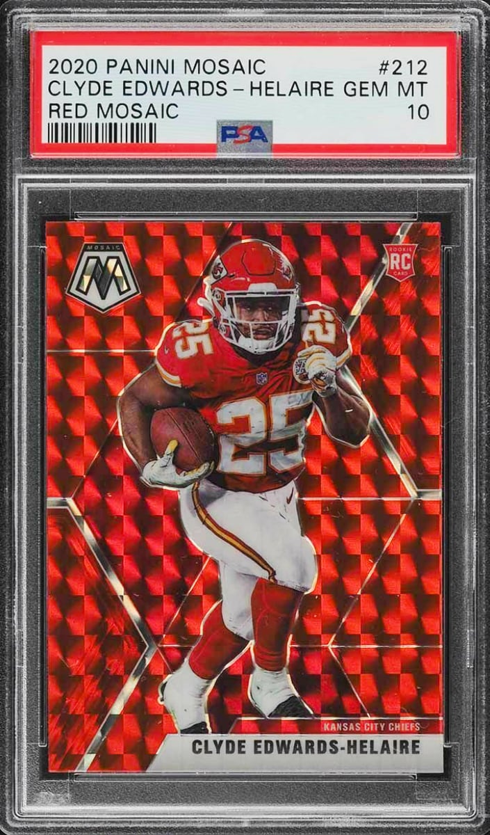 2020 Panini Mosaic Football Mosaic Red Clyde Edwards-Helaire #212 PSA 10