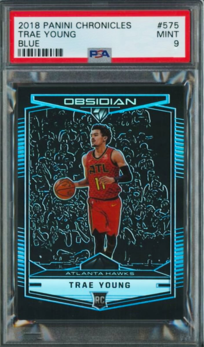 2018 Panini Chronicles Basketball Blue Trae Young #575 PSA 9
