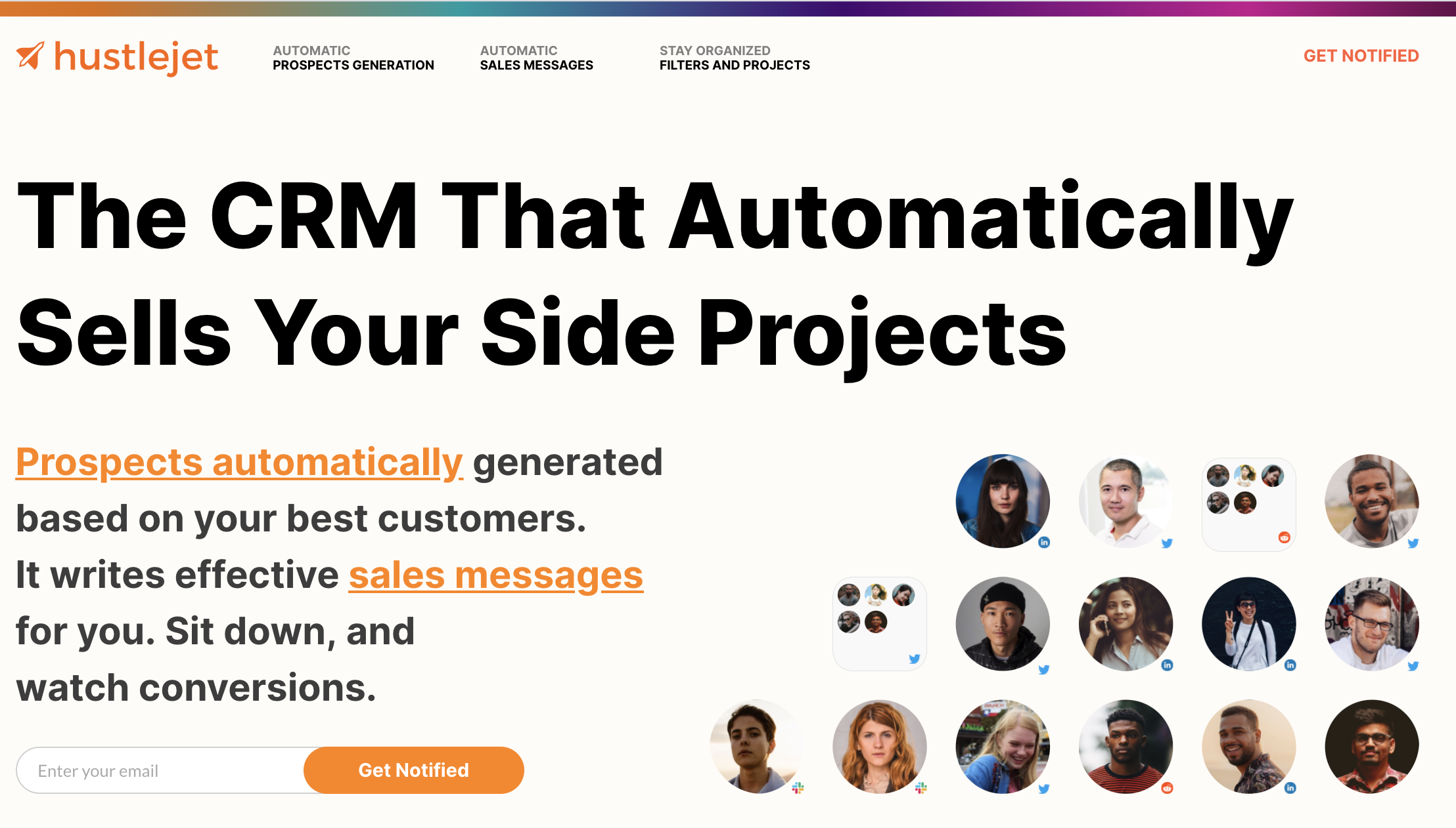 landing page screenshot