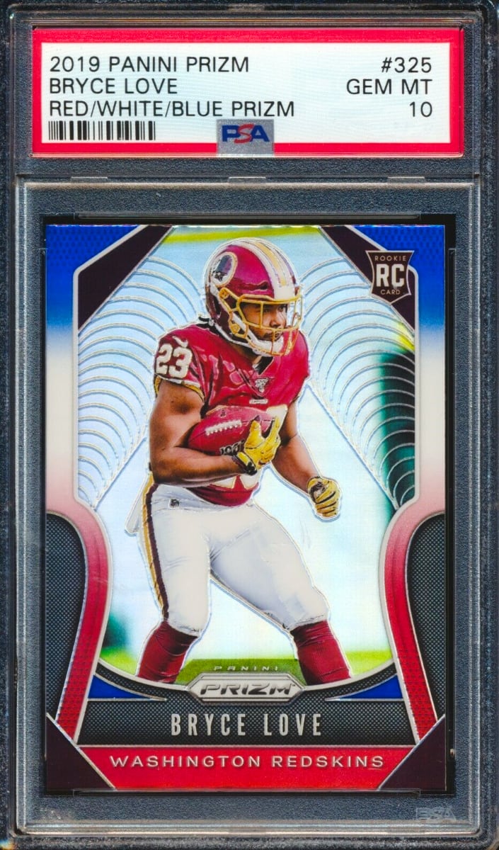 2019 Panini Prizm Football Prizm Red White Blue Bryce Love #325