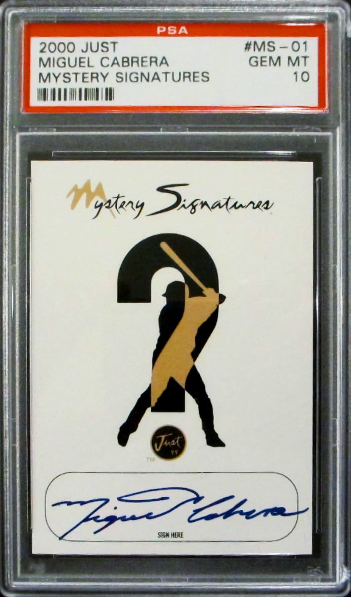 2000 Just Baseball Miguel Cabrera #MS-01 PSA 9