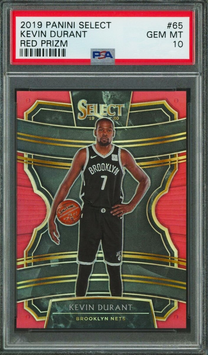 2019 Panini Select Basketball Red Prizm Kevin Durant #65 PSA 9