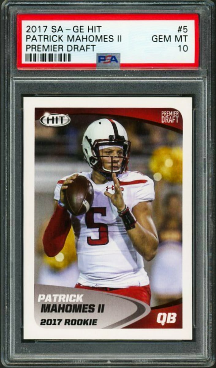 Patrick Mahomes II 2017 Sage Hit Football 5 Base image