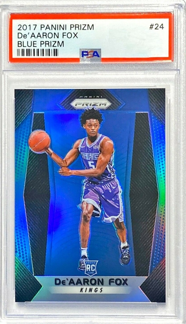 2017 Panini Prizm Basketball Prizm Blue De'Aaron Fox #24 PSA 9