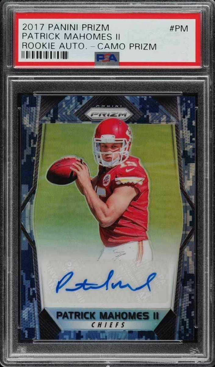 2017 Panini Prizm Football Camo Patrick Mahomes II #65 PSA 9
