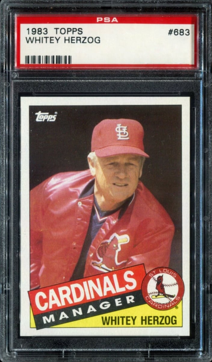 1983 Topps Baseball Whitey Herzog #683 PSA 8.5