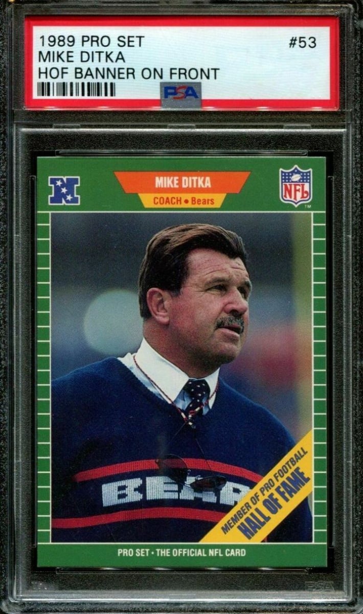 1989 Pro Set Football HOF Banner Mike Ditka #53 PSA 9