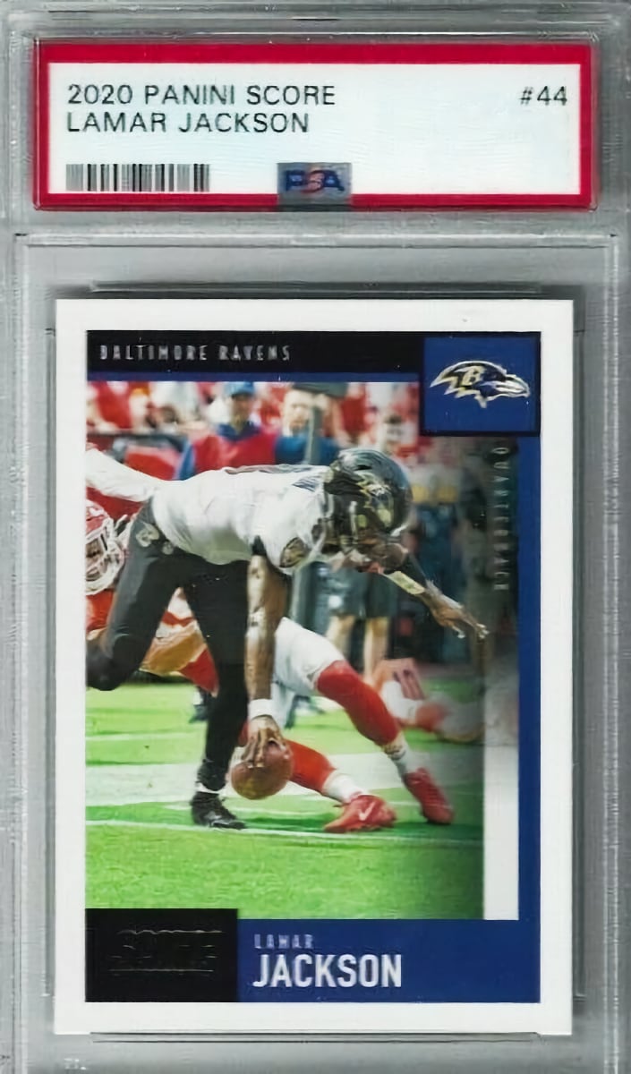 2020 Panini Score Football Lamar Jackson #44 PSA 10