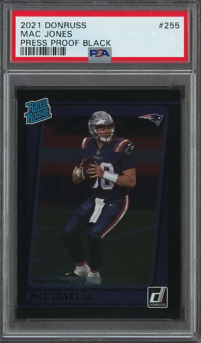 2021 Panini Donruss Football Press Proof Black Mac Jones #255 PSA 10