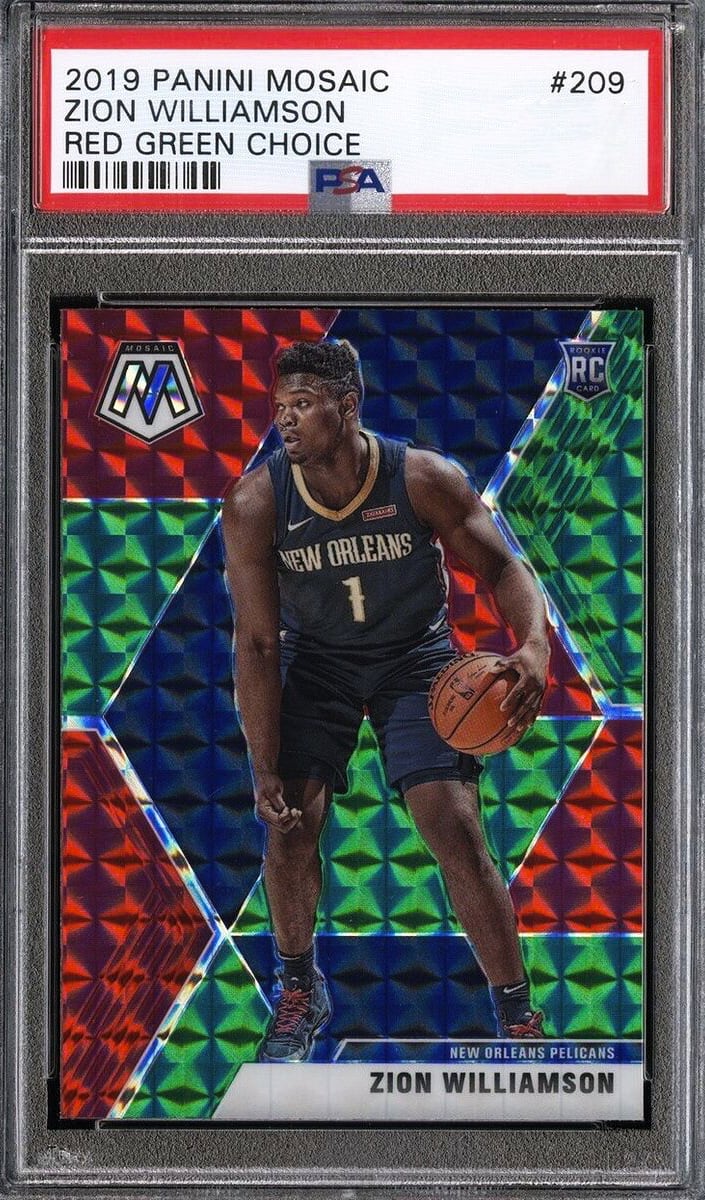2019 Panini Mosaic Basketball Mosaic Choice Red and Green Zion Williamson #209
