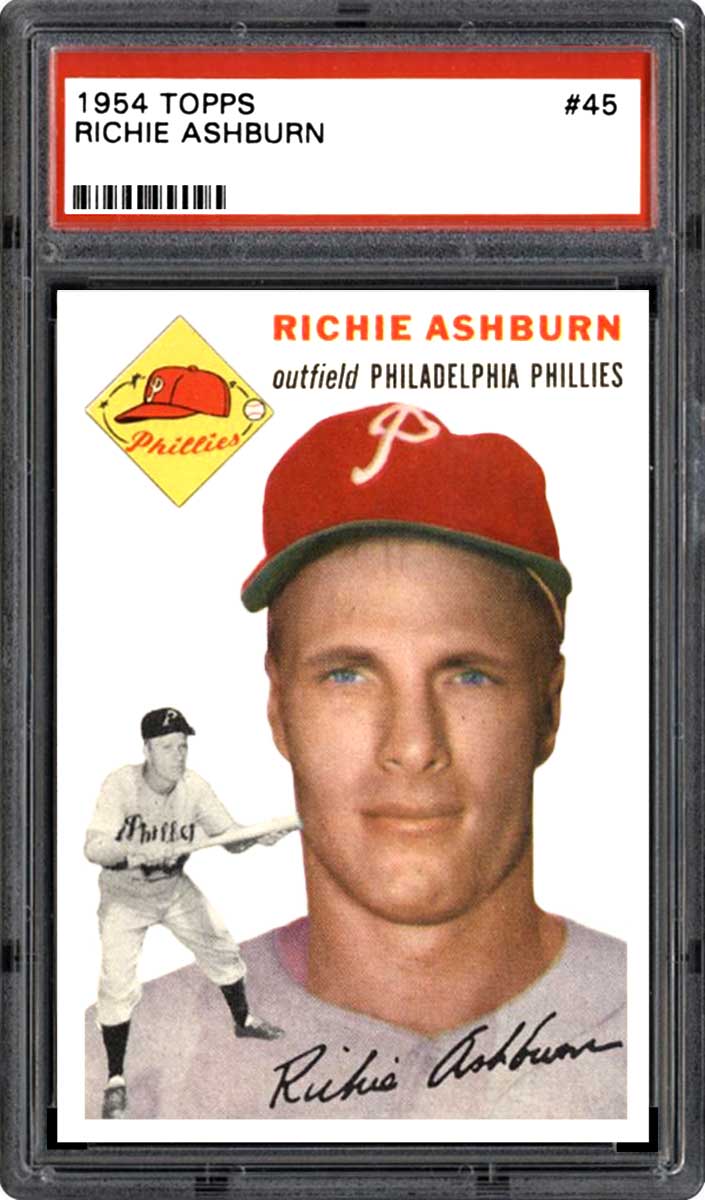 1954 Topps Canadian Baseball Richie Ashburn #45 PSA 4.5