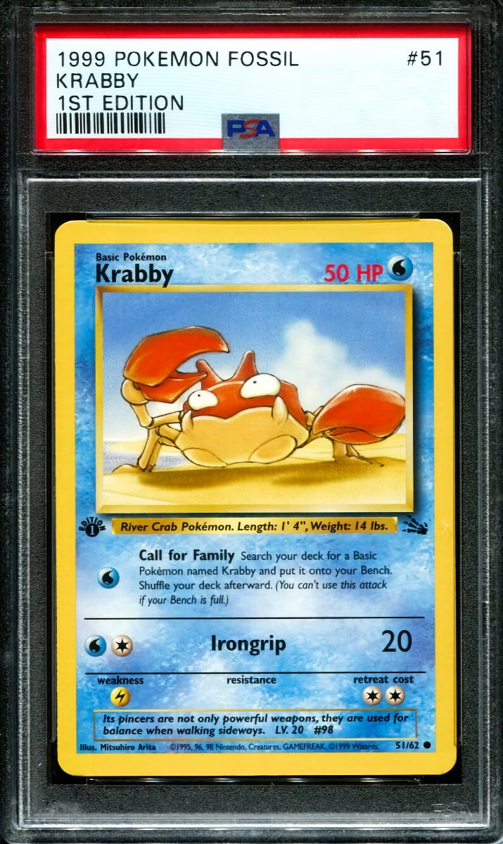 Krabby 1999 Pokemon Fossil 1st Edition