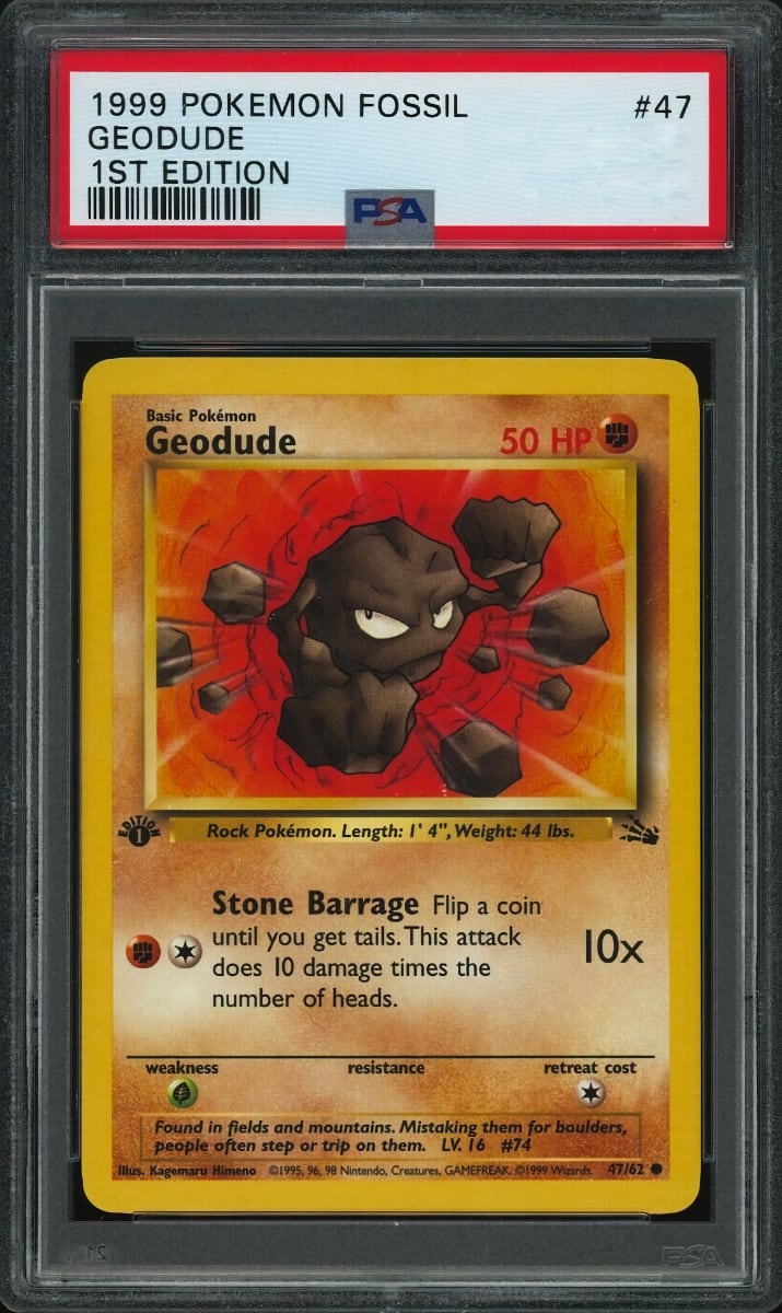 Geodude 1999 Pokemon Fossil 1st Edition
