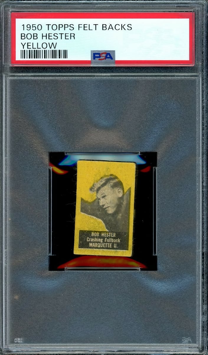 1950 Topps Felt Backs Football Yellow Bob Hester #36 PSA 4