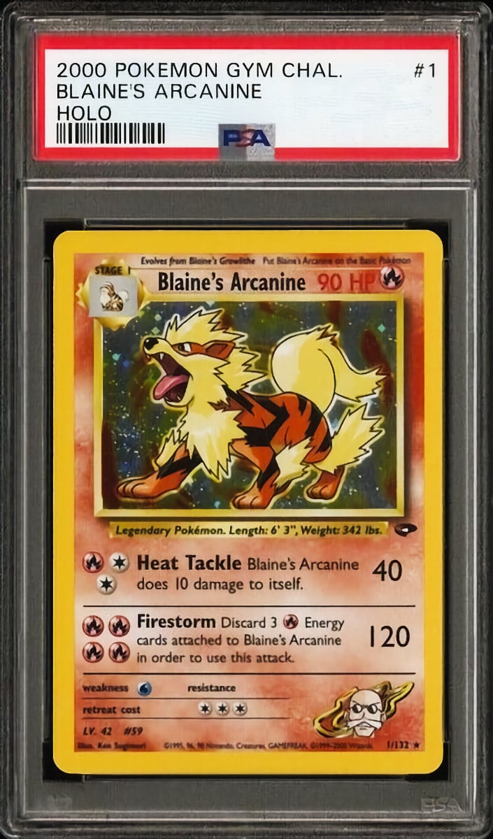 Blaine's Arcanine Holo 2000 Pokemon Gym Challenge