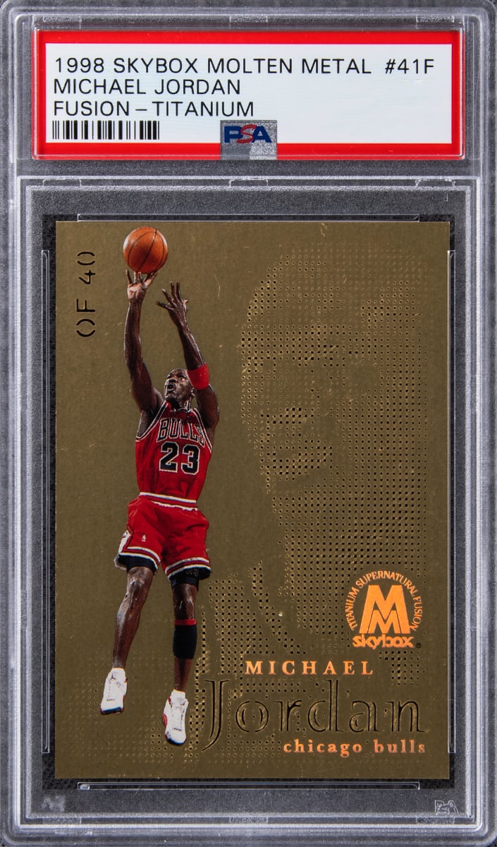 1998 Skybox Molten Metal Basketball Titanium Michael Jordan #41F PSA 10