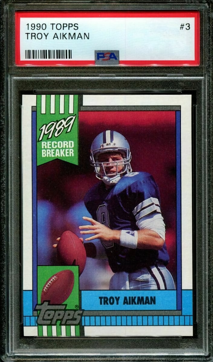 Troy Aikman 1990 Topps Record Breaker Football