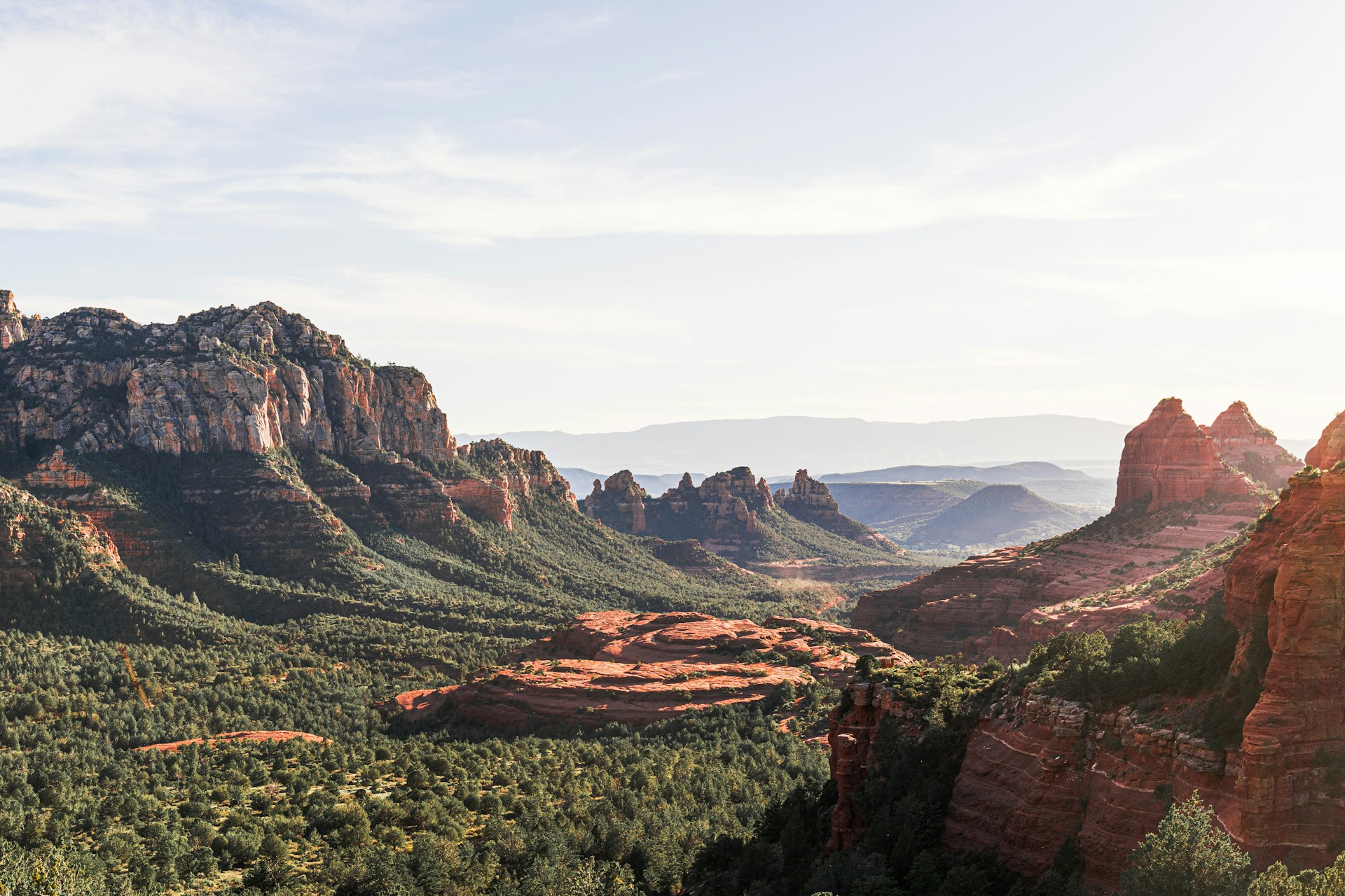 A clearing between rock faces in Sedona