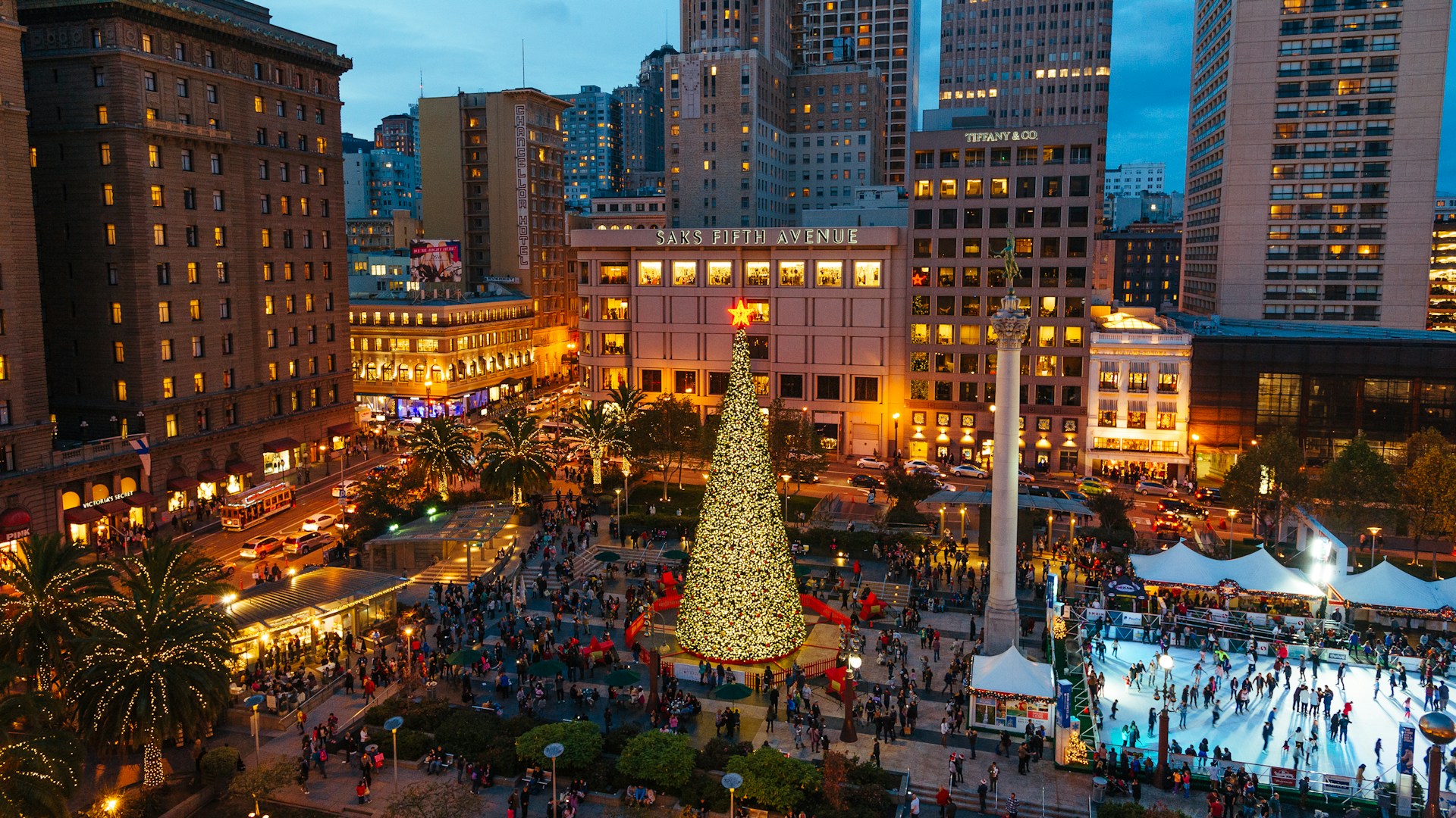 Christmas decorations in San Francisco