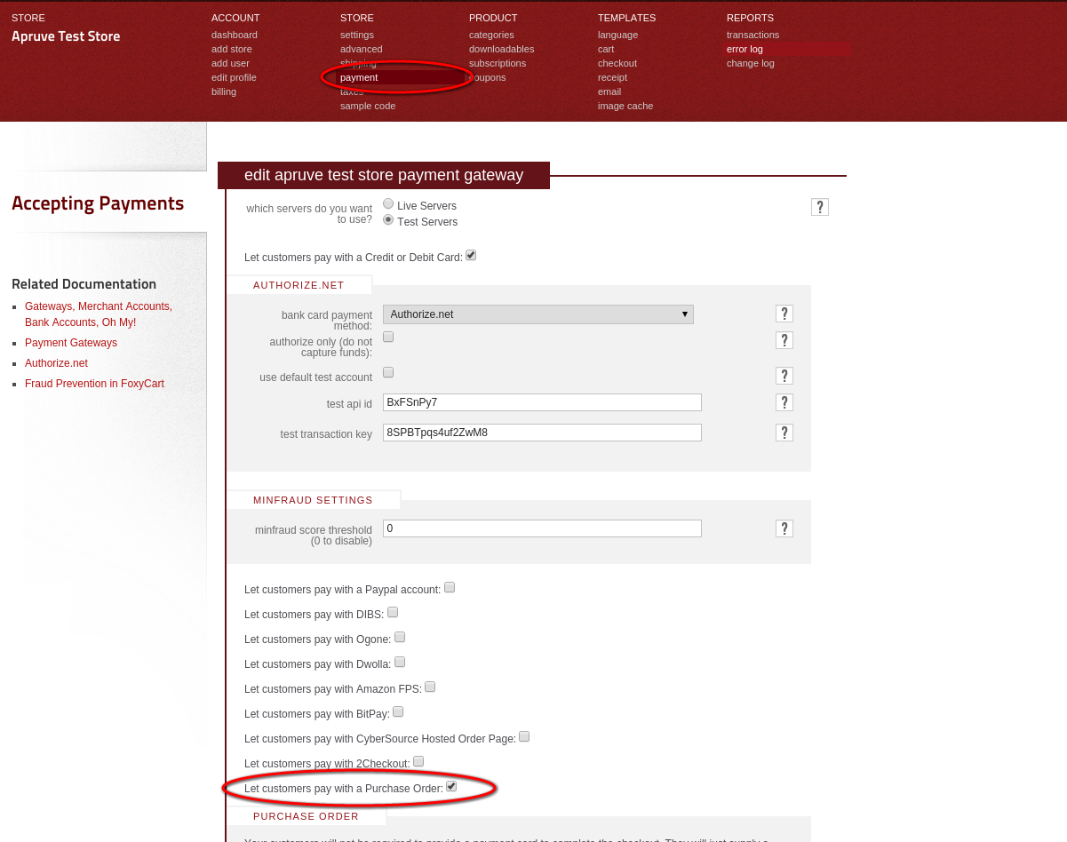 Enable Purchase Order payment method