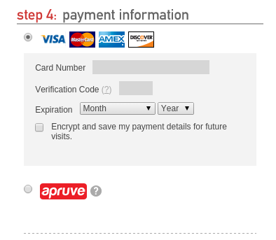 FoxyCart payment method list