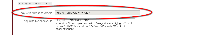 Change pay with purchase order label