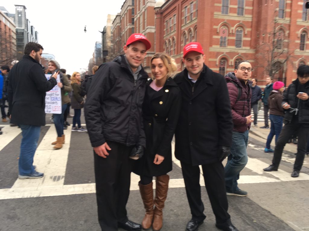 Adam and Brandon Brown with Alyssa Renee. (Tara Bahrampour/Washington Post)