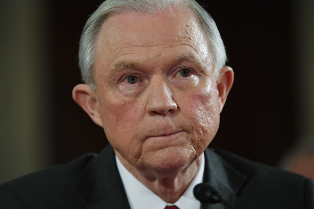 WASHINGTON, DC - JANUARY 10: Senator Jeff Sessions (R-AL) is seen during his Attorney General confirmation hearing at the Russell Senate Office Building on Tuesday January 10, 2017 in Washington, DC. (Photo by Matt McClain/The Washington Post)