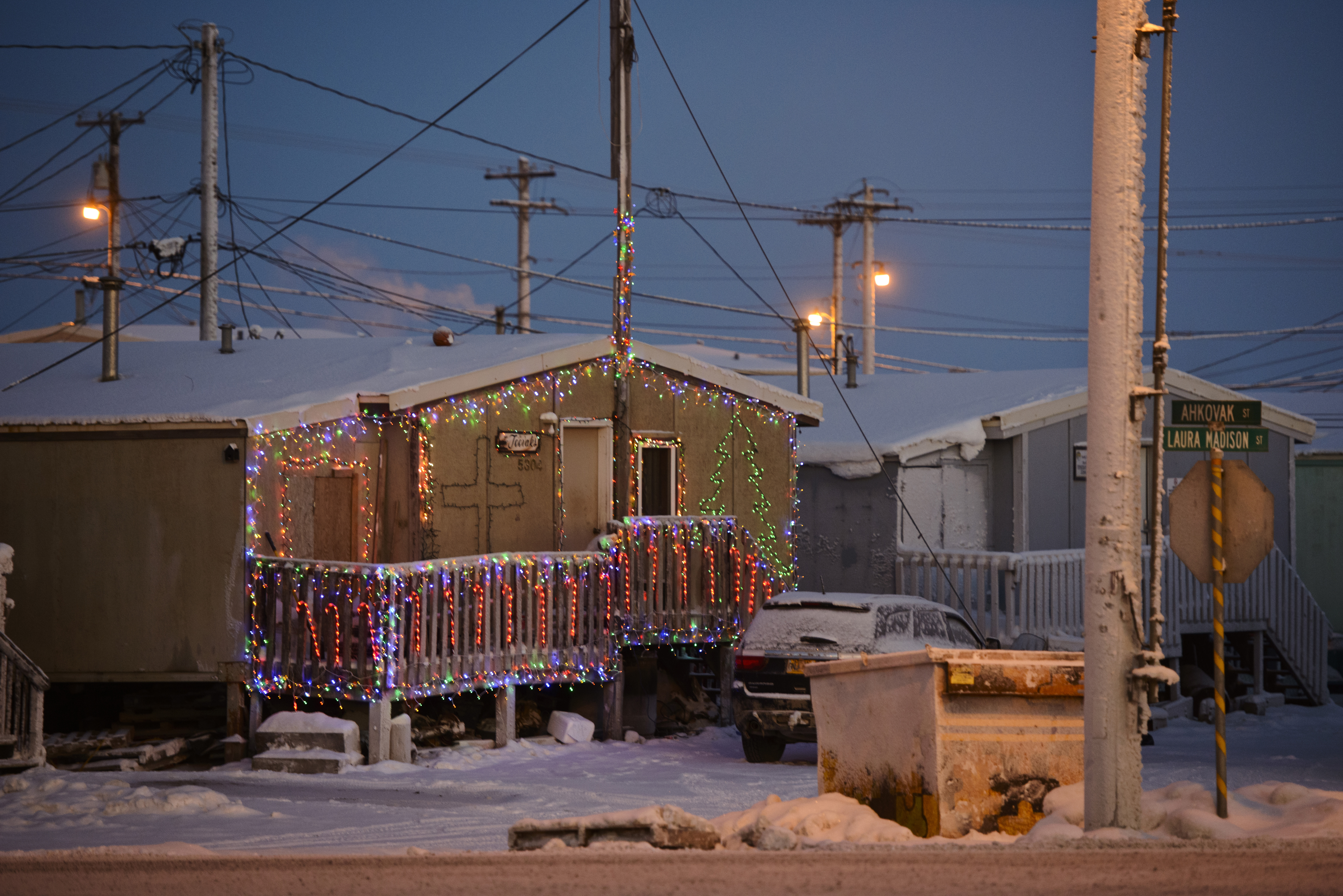 Photos Holiday Lights Brighten Winter Darkness On Alaska S Arctic Coast