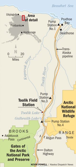 Toolik Lake field station map