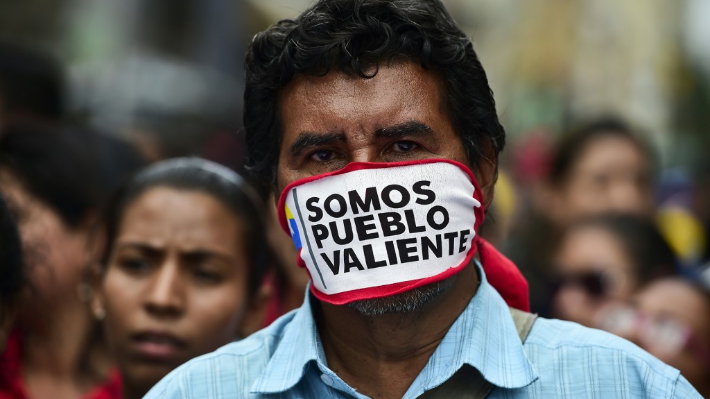 Manifestantes contra el gobierno chavista (AFP)